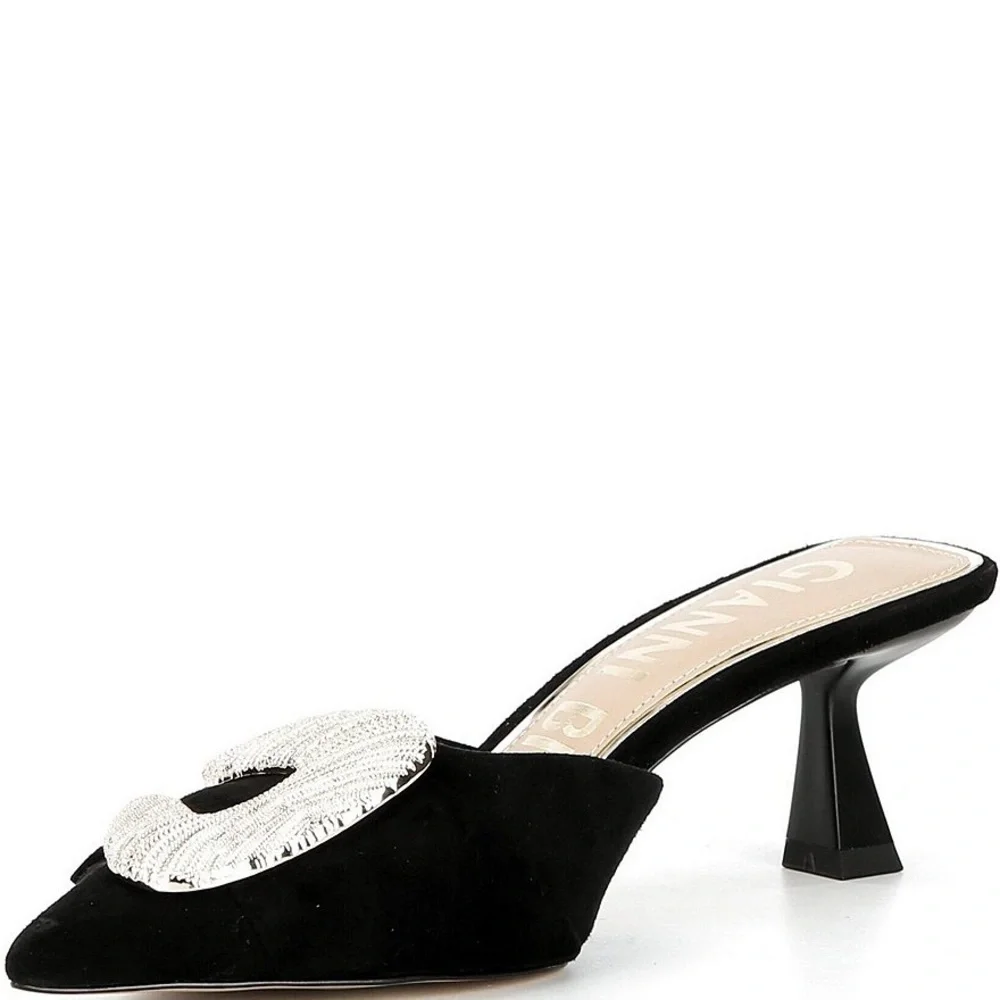 New Gianni Bini
Wendella Suede Buckle Ornament Dress Mules - Picture 9 of 10